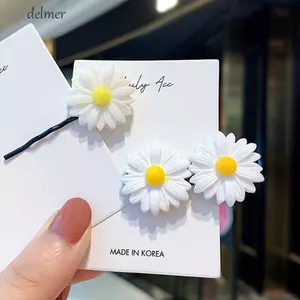 Kẹp Tóc DELMER Mini Thời Trang Nữ Hoa Acrylic Ngọt Ngào Kẹp Hoa