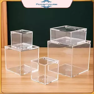Hộp Nhựa POWER Hộp Bảo Quản Đa Kích Thước Bền Có Nắp Lật Hộp Nhựa Acrylic Trong Suốt Chống Bụi Trang Trí Tiệc.