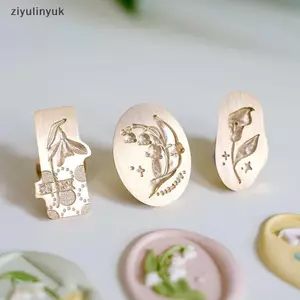 Ziyulinyuk Vintage Tem In Đầu Hoa Dòng Sáp Con Dấu Đầu Tem Niêm Phong Sáp DIY Thêu Sò Thẻ Phong Bì Lời Mời Trang Trí VN