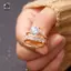 Bộ 3 Chiếc Nhẫn Zircon Pha Lê 5 Móng Vuốt Sang Trọng Cho Nữ Cưới Thời Trang Quyến Rũ Bộ Trang Sức Phụ Kiện Mới