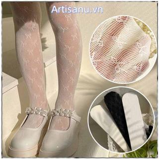 Vớ ren ARTISANU, Quần lót trẻ em nơ công chúa, Quần legging mỏng lưới trắng mùa hè mềm mại cho bé