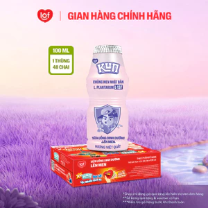 Sữa chua uống KUN dinh dưỡng lên men vị việt quất thùng 48 chai x 100ml