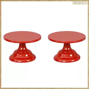 Giá đỡ bánh sắt kim loại 2X Giá đỡ món tráng miệng bệt tròn Giá trưng bày bánh Cupcake Dụng cụ nướng cho bữa tiệc cưới sinh nhật (Đỏ S)
