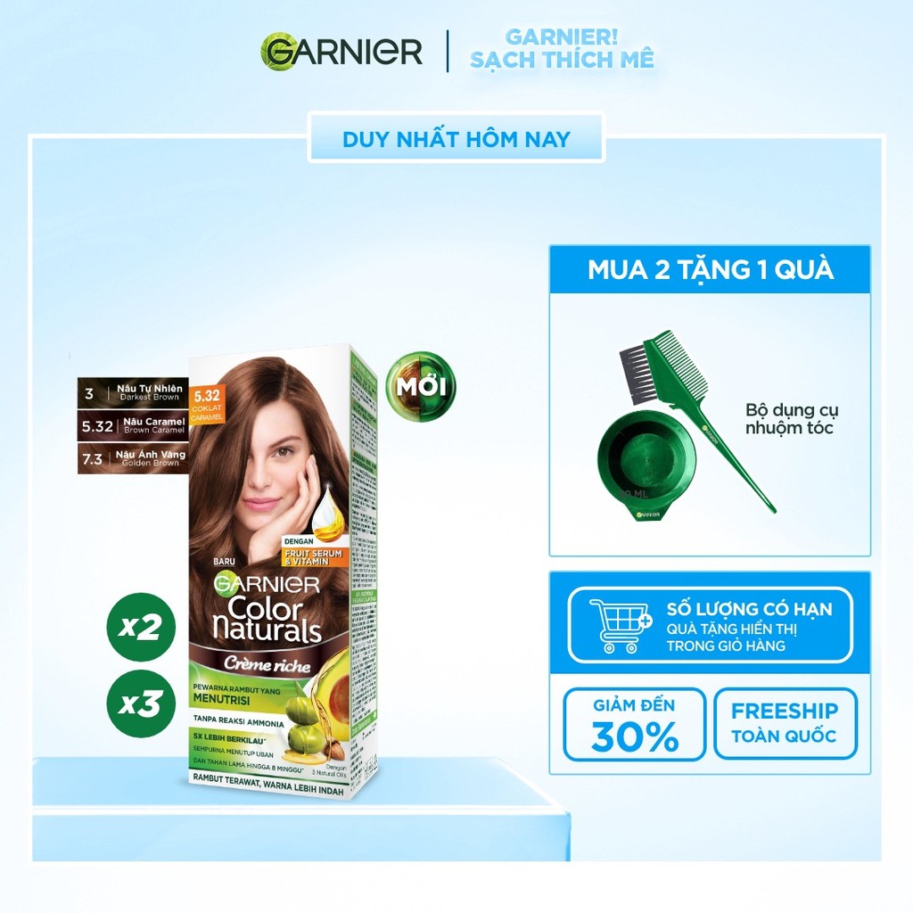 Kem Nhuộm Tóc Tại Nhà Màu Thời Trang - Công nghệ Colorboost kết hợp 3 loại dầu hạt Garnier Color Naturals Ultra Colors