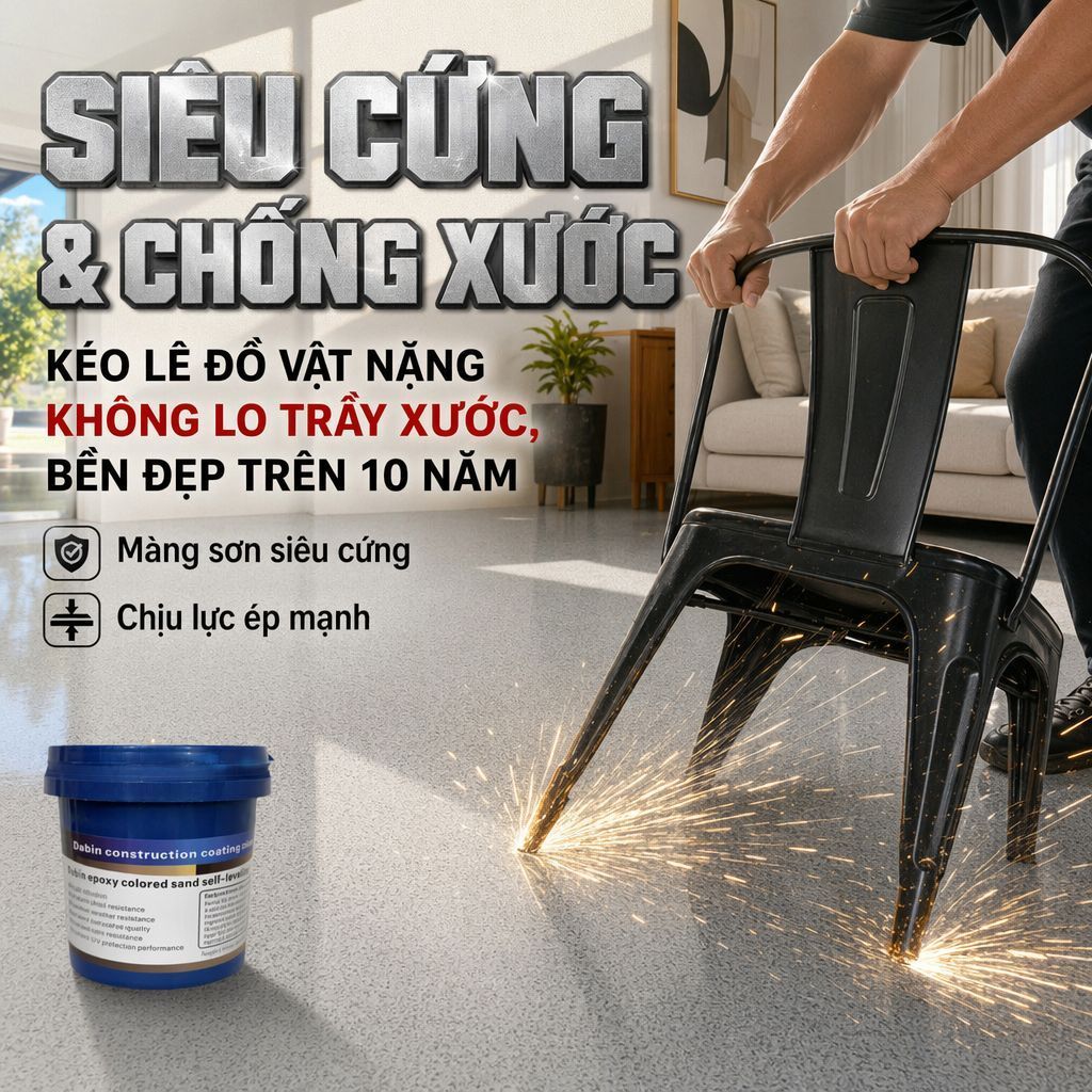 ⚡Ship Nhanh⚡Sơn sàn epoxy Sơn sàn xi măng Sơn sàn tự san phẳng cát màu epoxy/Sơn sàn epoxy màu cát cải tiến 500g