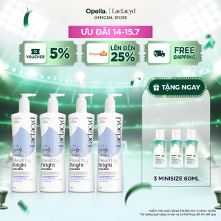 Bộ 4 Sữa tắm Lactacyd Healthy Bright làm đều màu da, mang lại làn da sáng khỏe, rạng rỡ và tự tin