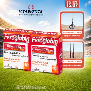 Combo 2 Hộp TPBVSK FEROGLOBIN B12 Hỗ Trợ Khả Năng Tạo Máu Hộp 30 Viên Vitabiotics