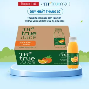 Thùng 24 chai nước trái cây TH true JUICE cam tự nhiên 350 ml (350 ml x 24)