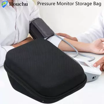 Hộp đựng máy đo huyết áp HOUCHU, Túi bảo vệ máy đo huyết áp cầm tay bằng vỏ cứng, Thiết kế lưới chống sốc Vỏ cứng hình tam giác cho máy đo huyết áp