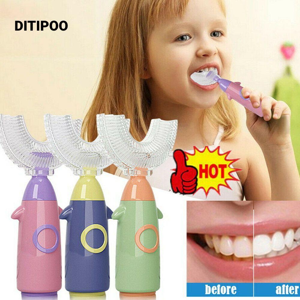 Bàn chải đánh răng hình chữ U DITIPOO Chăm sóc răng miệng Dụng cụ làm sạch trẻ em