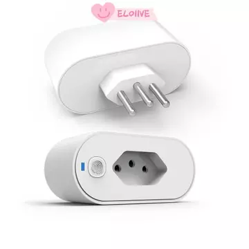 ELO11VE Brazil Ổ cắm thông minh, Điều khiển bằng giọng nói Tuya Kết nối WiFi Bộ chuyển đổi phích cắm thông minh, Giám sát nguồn điện Khóa trẻ em Bộ chuyển đổi ổ cắm thông minh Quản lý điện gia đình