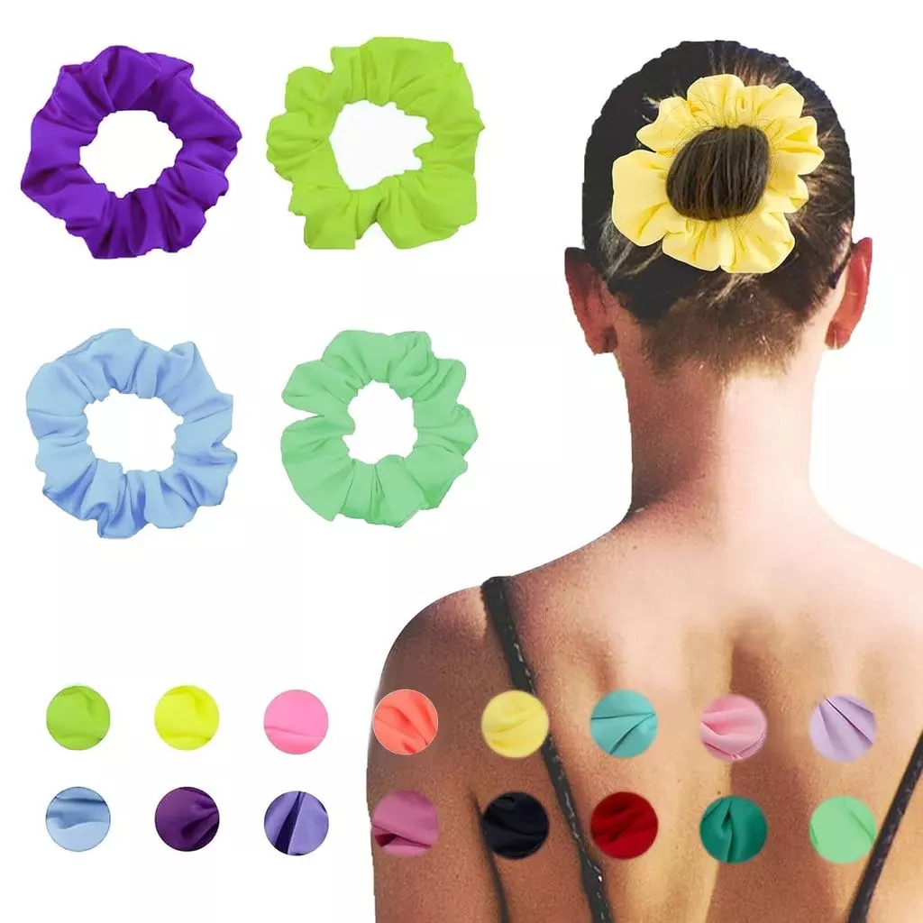 Simnice Chống Thấm Nước Neon Scrunchies Tập Gym Dây Buộc Tóc Chống Nước Bể Bơi 16 Màu Dây Buộc Tóc Co Giãn Đuôi Ngựa Giá Đỡ Bãi Biển Scrunchies, Đảng Size Scrunchie, Hai