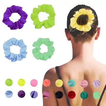 Simnice Chống Thấm Nước Neon Scrunchies Tập Gym Dây Buộc Tóc Chống Nước Bể Bơi 16 Màu Dây Buộc Tóc Co Giãn Đuôi Ngựa Giá Đỡ Bãi Biển Scrunchies, Đảng Size Scrunchie, Hai