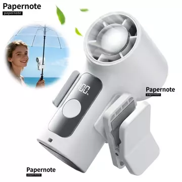 Kẹp cầm tay GIẤY trên quạt, 360° Màn hình LED kẹp có thể tháo rời Quạt kẹp cầm tay cầm tay Mini, Màn hình kỹ thuật số chế độ kép di động 6 tốc độ Quạt rảnh tay cho ngoài trời