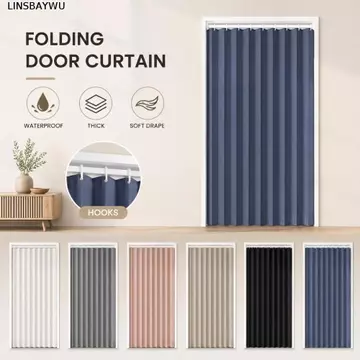 LINSBAYWU Rèm Cửa Gấp LINSBAYWU, Rèm Tắm Chống Thấm Nước Dày, Rèm Phân Vùng Có Móc Đa Kích Thước Mềm Drap Phòng Chia Rèm Cửa
