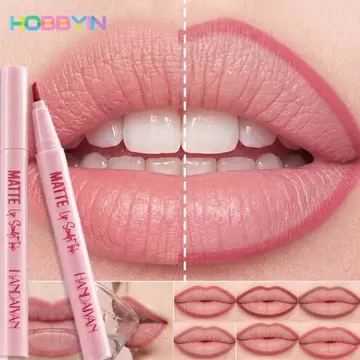 Bút lót môi HOBBYIN, Bút kẻ môi mờ cốc chống dính chống thấm nước, Bút chì viền môi chống nhòe lâu trôi 6 màu Mỹ phẩm