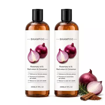 Dầu gội, Dầu gội hành tây, Dầu hương thảo & Dầu gội hành đỏ với chiết xuất quế, Dầu gội de Cebolla dành cho tóc dài, Dầu gội chăm sóc da đầu hàng ngày cho nam và nữ 2 CÁI 6O5H