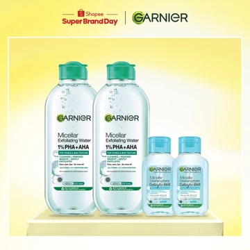 Bộ 2 nước Tẩy Trang làm sạch sâu dịu nhẹ cho mọi loại da - Garnier Micellar Cleansing Water 400mlX2 (Kèm quà 50mlX2)