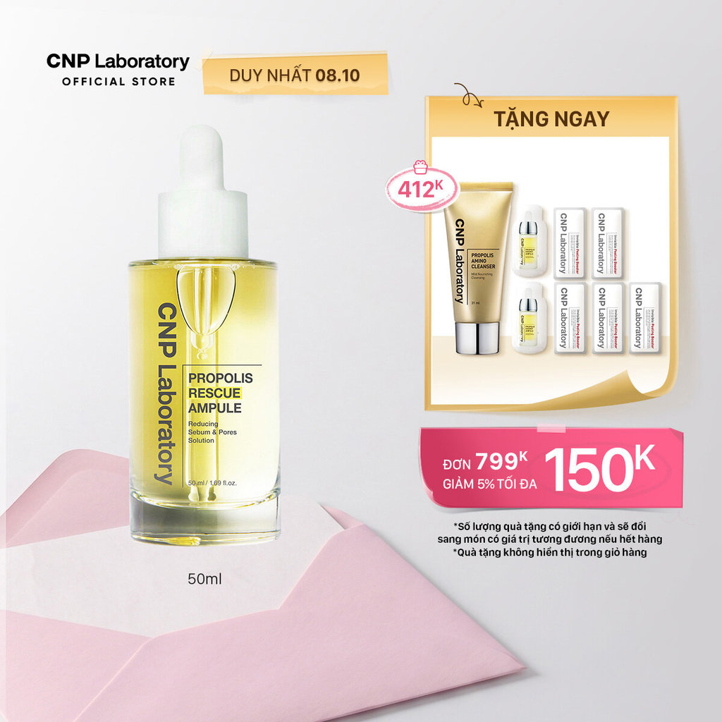 [CNP] Tinh chất keo ong cho da dầu phục hồi làn da tẩy tế bào chết CNP Propolis Rescue Ampule 50ML