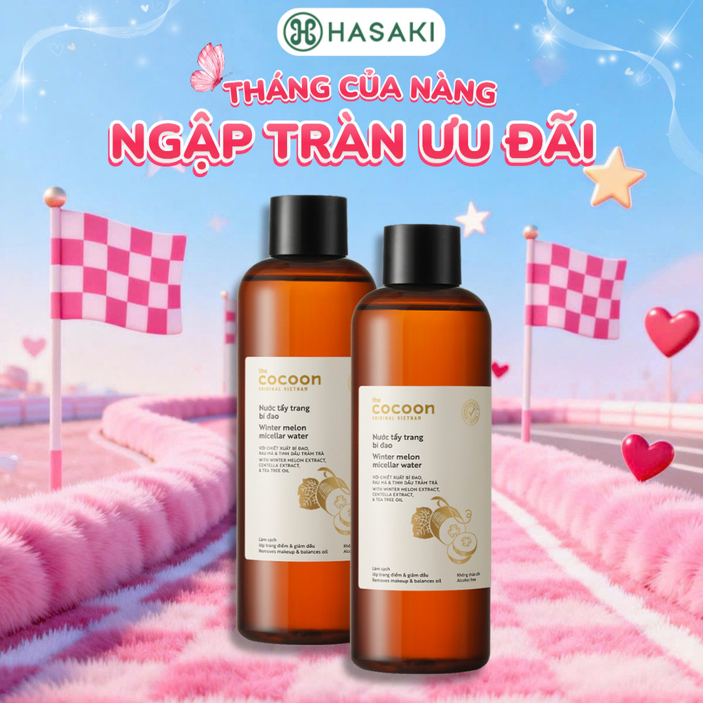 [DAILY] Combo 2 Nước Tẩy Trang Bí Cocoon Làm Sạch & Giảm Dầu Hasaki Sản Phẩm Chính Hãng