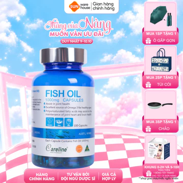 DHA Careline Fish Oil, Bổ Sung DHA Omega 3 Hỗ Trợ Phát Triển Trí Não Và Thị Giác 100v/h