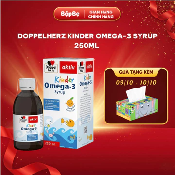 Siro Omega 3 Doppelherz Kinder Omega-3 Syrup 250ml Cho Bé – Bổ Sung DHA EPA & 11 Vitamin Hỗ Trợ Não Bộ