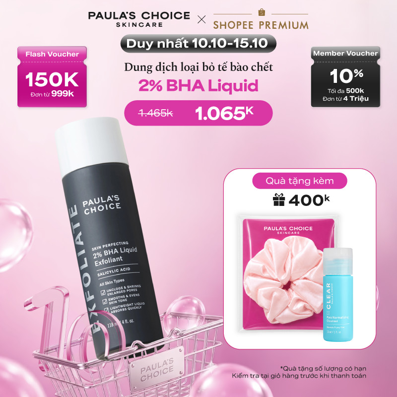 Dung dịch loại bỏ tế bào chết giảm mụn Paula's Choice Skin Perfecting 2% BHA Liquid Exfoliant 2010