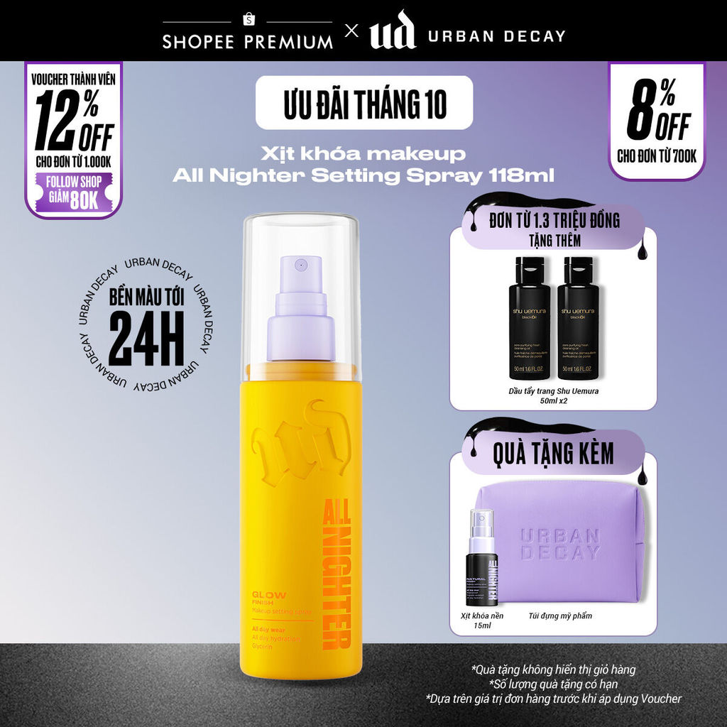 Xịt Khóa Nền Urban Decay All Nighter Setting Spray 118ML | Hiệu ứng căng bóng