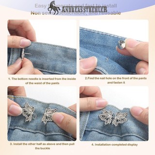 Onetimingfine Quần Thời Trang Nút Thắt Lưng Kẹp Có Thể Điều Chỉnh Khóa Quần Jean Có Thể Tháo Rời Khóa Pin Phụ Kiện Quần Áo VN
