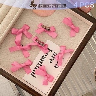 Onetimingfine 4 Nơ Kẹp Tóc Bé Gái Nơ Nhỏ Barrettes Nữ Đơn Giản Mũ Kẹp VN