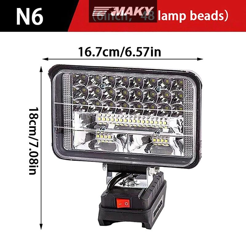 Newwellknownepic Cho 18V-36V Li-ion LED Đèn Làm Việc 3 / 4 Inch Đèn Pin Di Động Khẩn Cấp Lũ Đèn Cắm Trại VN