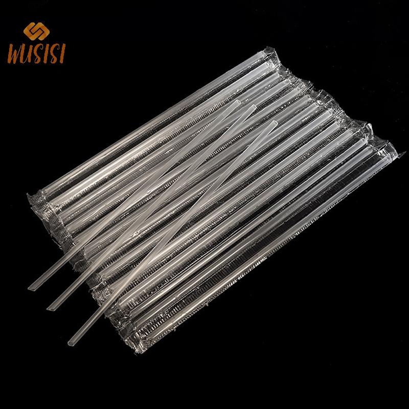 [WUSISI] 500 Chiếc Ống Hút Nhựa DIY Dùng Một Lần Ngắn Trong Suốt Nhọn Mỏng Ống Hút Uống Hàng Hóa Phụ Kiện Nhà Bếp MỚI