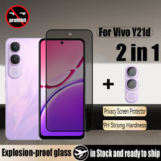 Vivo Y21d Kính cường lực chống gián điệp 2 trong 1 Bảo vệ màn hình riêng tư cho Vivo Y29t Y29s Y29 Y19s Y100 Y28 Y18 Y38 Y04 4G 5G Phim bảo vệ kính chống va đập và ống kính máy ảnh