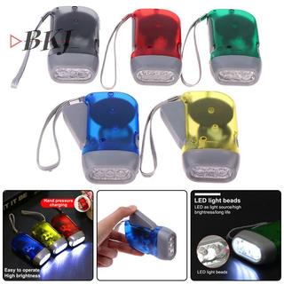 [KJ] Đèn LED ép tay Dynamo Crank Power Wind Up Đèn pin tự tạo Đèn cắm trại Đồ dùng gia đình ngoài trời [Mới]