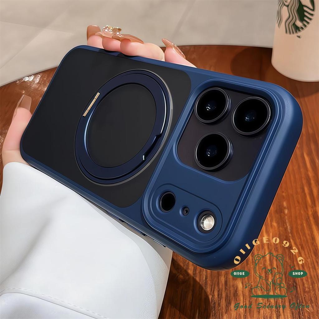 【 Ốp lưng iPhone17 】 Vỏ điện thoại từ tính acrylic mờ màu cam iphone17 Pro Max 16 15 cho vỏ iPhone vỏ mềm silicon TPU chống sốc
