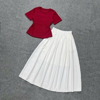 Set Bigsize Nữ 2 Món  Áo Babytee ôm Nàng Thơ Phối Chân Váy Dài Bồng Xòe Có Túi Lưng Chun- SET842