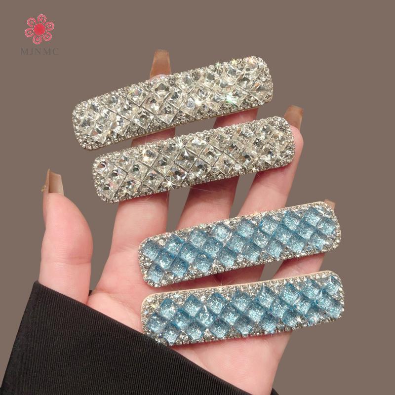 Kẹp tóc pha lê sang trọng với đá zircon đa sắc, phụ kiện thời trang mới