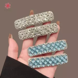 Kẹp tóc pha lê sang trọng với đá zircon đa sắc, phụ kiện thời trang mới