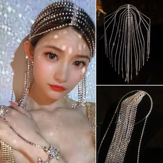 Nước Kim Cương Dòng Chảy Dài Su Tóc Vòng Sang Trọng Phóng Đại Cá Tính Hợp Thời Trang Thoáng Mát Bounce Di Pan Tóc Vòng Phụ Kiện Tóc