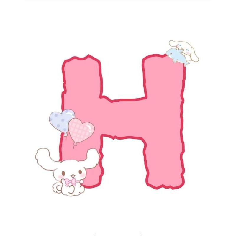 Móc Khóa Sanrio Cinnamoroll Chữ Cái  Dễ Thương Mica 2 Mặt Thiết Kế Độc Đáo chất liệu nhựa mica