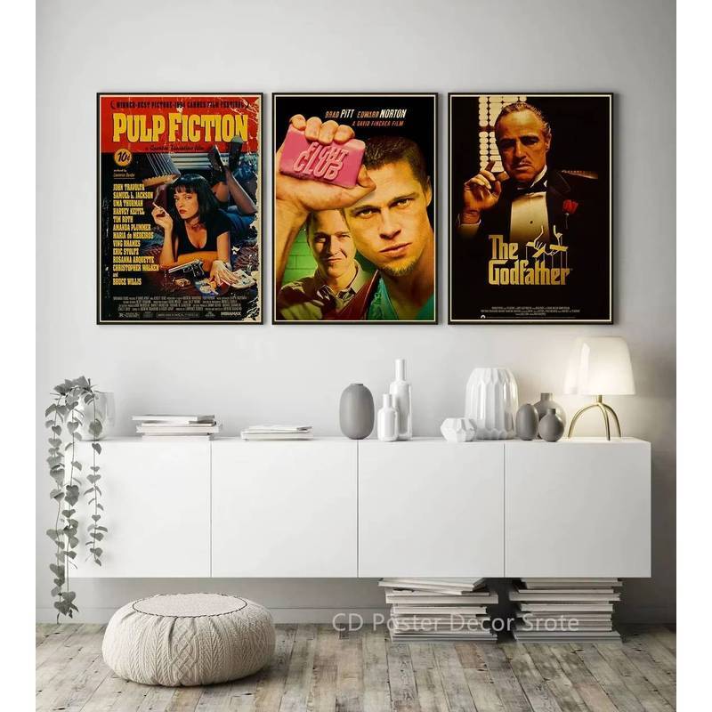 Vintage Cổ Điển Phim Áp Phích Retro In Hình Bột Tiểu Thuyết _ Bố Già Poster Phim Retro Trang Trí Phòng Nhà Nghệ Thuật Thẩm Mỹ Tranh Treo Tường