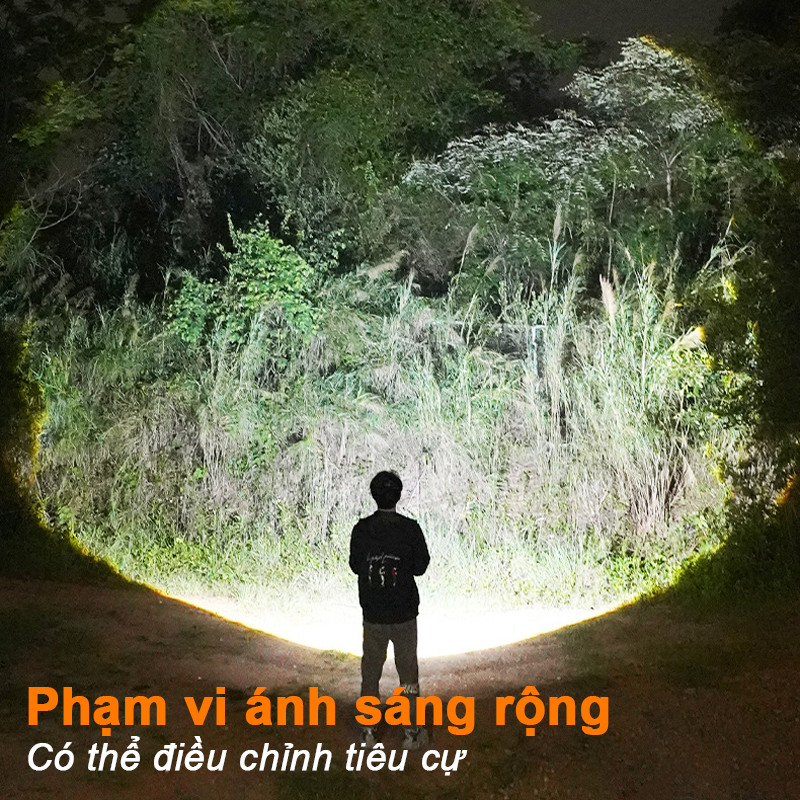 Đèn Pin LED Cầm Tay Siêu Sáng – Đèn Cắm Trại Chống Nước 3 Chế Độ, Dung Lượng Lớn, Tiện Dụng Khi Du Lịch