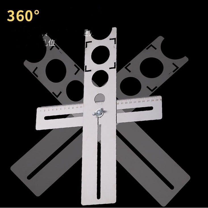 Thước đo góc, định vị lỗ gạch ốp lát Không gỉ Inox 201  Khoét lỗ gạch men, kính Đa năng