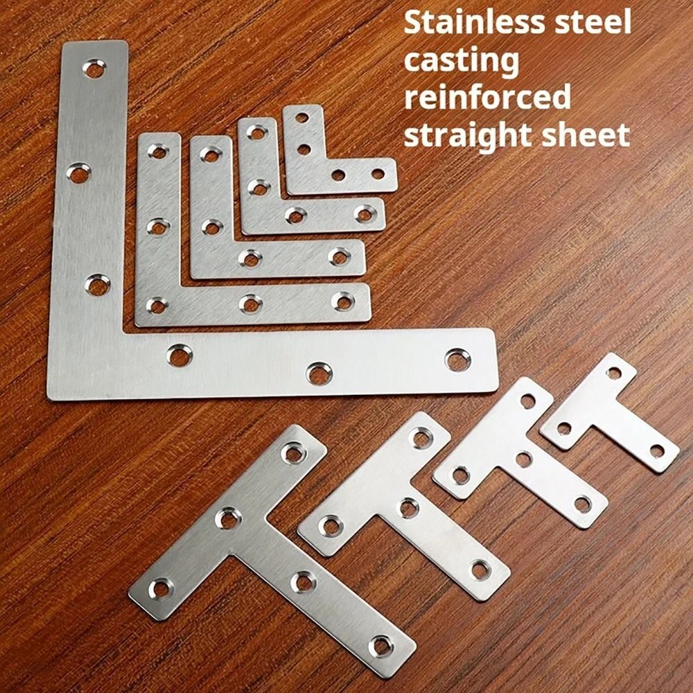 SHUPUN 10 Cái Giá Đỡ Góc, 40 / 50 / 60 / 80mm 90° Tấm kết nối góc phải, Phụ kiện phần cứng bằng thép không gỉ loại chữ L loại T