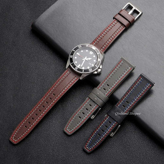 Vintage Khâu Đỏ Chính Hãng Da Bò Dây Đeo Đồng Hồ 20 Mm 22 Mm Nhanh Da Phát Hành Đồng Hồ Thông Minh Dây Đeo Nam Nữ Vòng Tay Cho SEIKO Diver