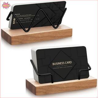 N & X 1 Hộp đựng danh thiếp bằng gỗ cho bàn làm việc bằng gỗ Đế trưng bày danh thiếp Bưu thiếp cho máy tính để bàn văn phòng tại nhà.