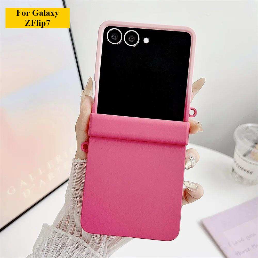 Ốp Lưng Va Chạm Màu Mờ Sang Trọng Cho Samsung Galaxy Z Flip 7 6 5 4 3 5G Zflip7 Gradient Hai Màu Cứng Bản Lề Bảo Vệ Vỏ Chống Sốc