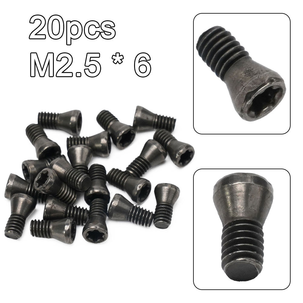 <WELV> 20X M2 M2.5 M3 M3.5 M4 M5 Torx Vít để thay thế Lưỡi cacbua Dụng cụ tiện CNC