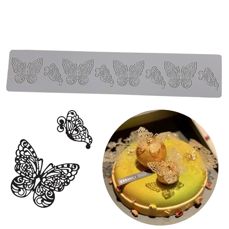 Bướm Chuồn Chuồn Fondant Ren Thảm Sô Cô La Khuôn Silicon Nghệ Thuật Rau Sắc Nét Trang Trí Khuôn Bánh Phân Tử Ẩm Thực Trang Trí Khuôn