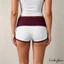 Quần short Mini mùa hè dành cho nữ Quần short gập màu tương phản cho nữ thông thường